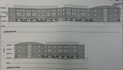 Building sketch by Rabideau Architects submitted to Burlington's Planning and Zoning Department