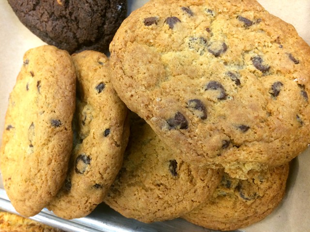 Chocolate chip cookies at Bluebird Coffee Stop at the Innovation Center - ALICE LEVITT