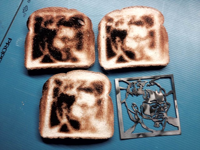 Dan Bolles' selfie toast and stencil