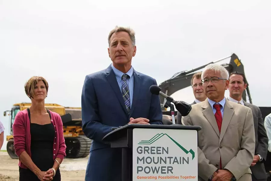 Gov. Peter Shumlin at a press conference last month in Rutland - PAUL HEINTZ