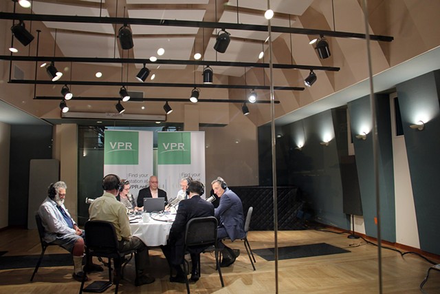 Gubernatorial candidates debate at VPR's Colchester studios. - COURTESY: VPR'S ANGELA EVANCIE