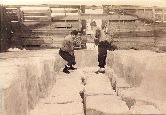 Handys working in a St. Johnsbury ice house