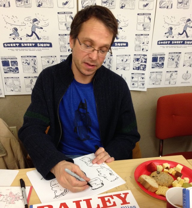 Harry Bliss signing books at the Center for Cartoon Studies last year - COURTESY OF PAMELA POLSTON