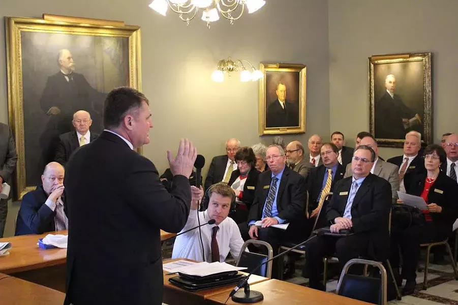 House Minority Leader Don Turner addresses the Republican caucus. - PAUL HEINTZ