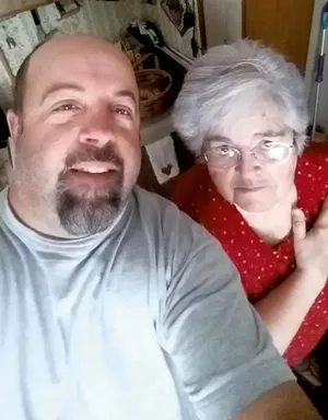 Jason Little with his mother, Pat - COURTESY OF JASON LITTLE