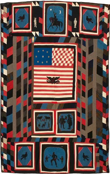 "Kinzie Quilt," uniform cloth, ca. 1865 - COURTESY OF SHELBURNE MUSEUM