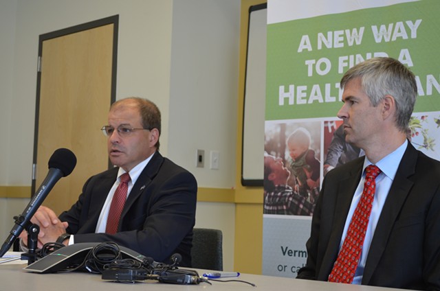 Lawrence Miller, Gov. Shumlin's chief of health care reform, and Commissioner Mark Larson - FILE: ALICIA FREESE