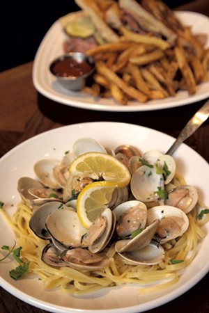 Linguini with clams and Cubano sandwich - MATTHEW THORSEN