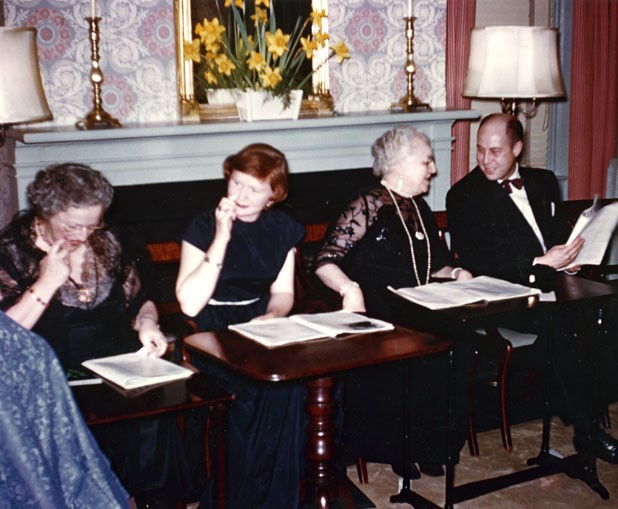 Mrs. Howe, Georgie Brown, Fanny Shaw and John Swan, 1953