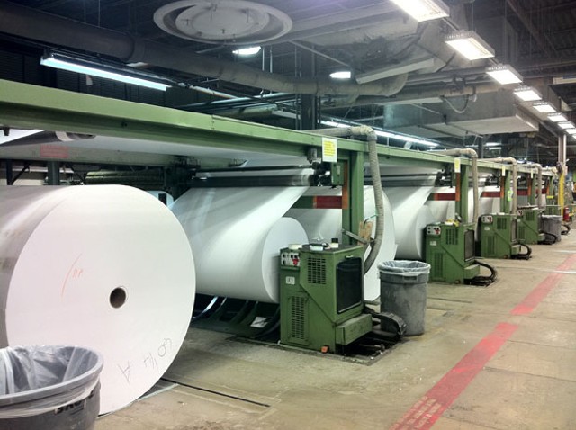 One of the two main papermaking machines at International Paper