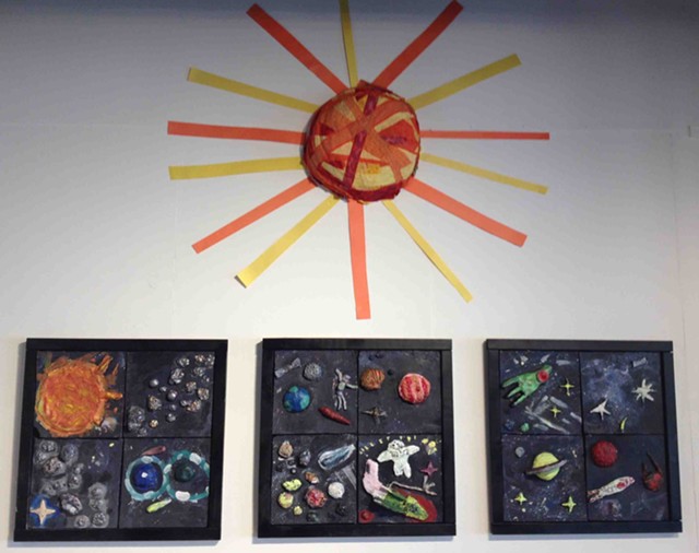 Outer Space Tile Mural, by IAA second graders, with BCA teaching Artist George Gonzalez - XIAN CHIANG-WAREN