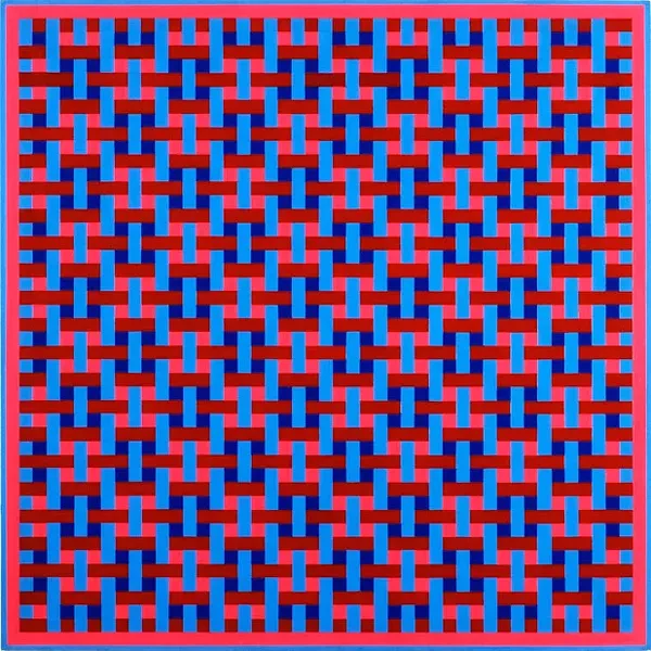 Overlap No.3 (Crimson and Blue), 1966 by Ernst Benkert