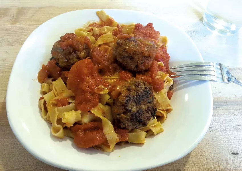 Pasta with meatball - COURTESY OF PHILAMENA’S