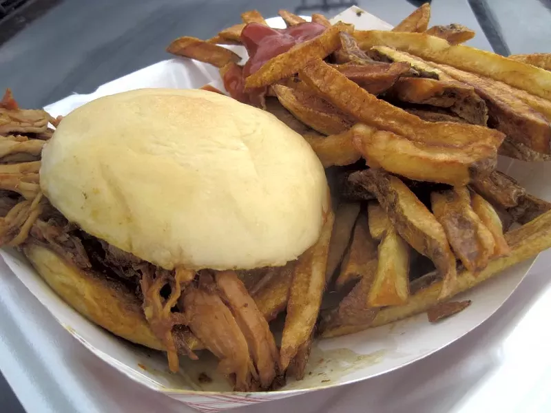 Pulled pork sandwich from Mo's Backyard BBQ - COURTESY OF ALICE LEVITT