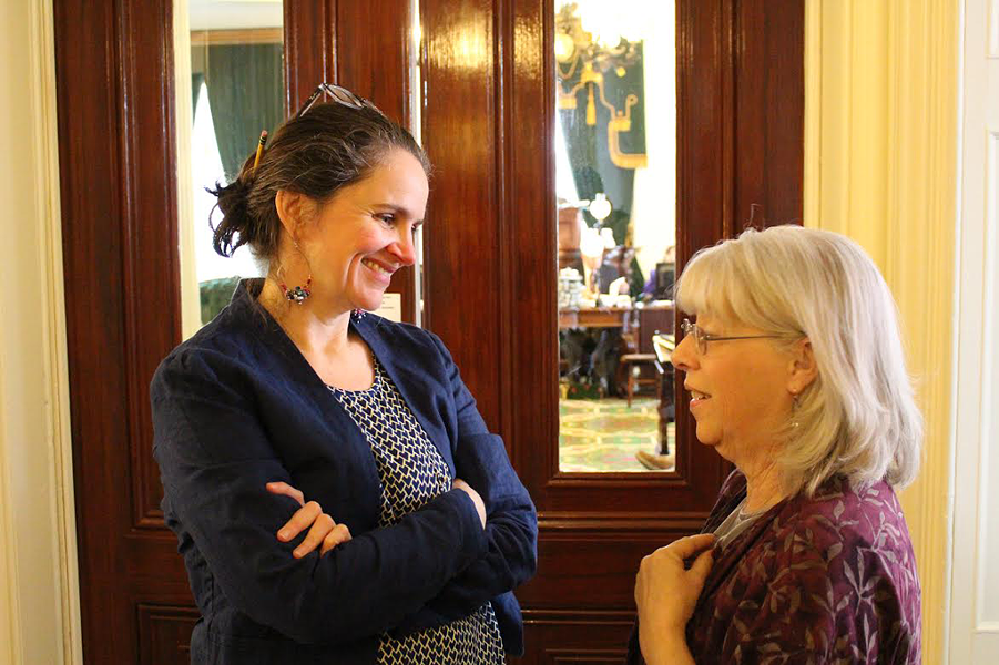 Rebecca Ramos and Sen. Peg Flory (R-Rutland) in May 2014. - PAUL HEINTZ