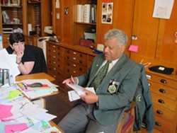 sergeant arms statehouse francis brooks thursday works office his lawmakers vermont pick terri hallenbeck morning