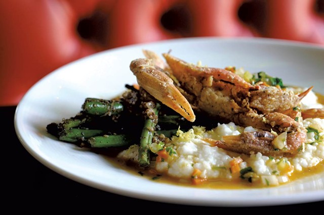 Softshell crab and grits - JEB WALLACE-BRODEUR