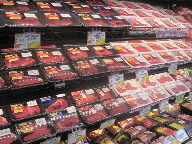 Some of the options in the expansive meat case