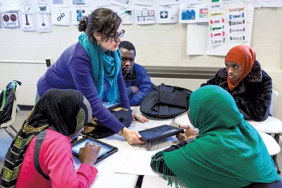 Suzy King teaches an Excell class at BHS. - OLIVER PARINI