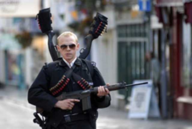 THE BOBBIES ARE BACK IN TOWN Brits get the big guns in an action-movie spoof.