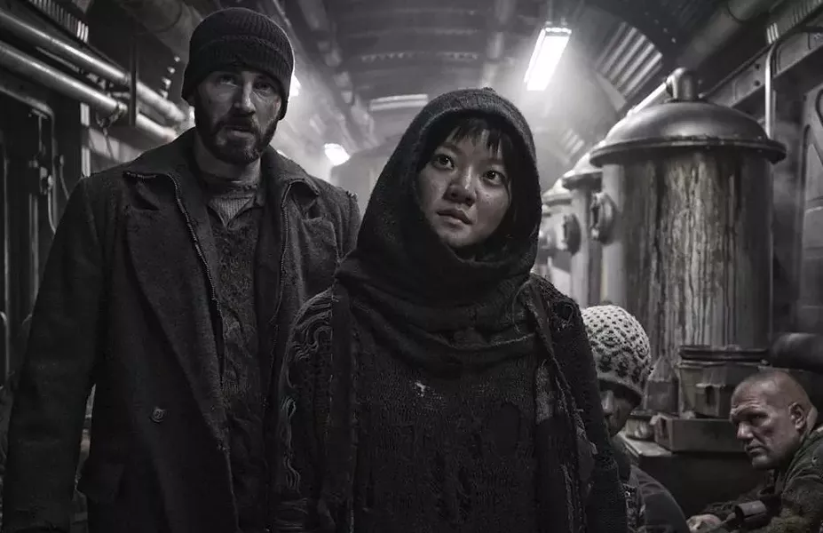 train in vain Evans survives the apocalypse only to endure oppression and claustrophobia in Bong's eccentric sci-fi pic.