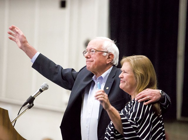 Sanders and his wife, - Jane, in Madison, Wis. - ERIC TADSEN