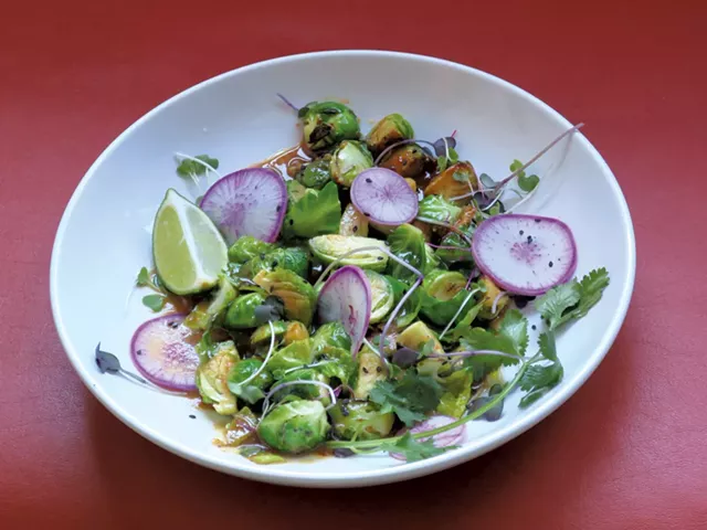 Miso-maple-sake Brussels sprouts - MATTHEW THORSEN
