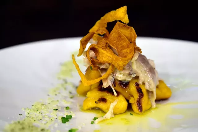 Vermont rabbit gnocchi with butternut squash and chèvre in CBD-infused beurre fondue - JEB WALLACE-BRODEUR