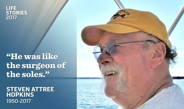 Steven Hopkins on his boat