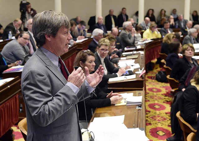 Rep. Chip Conquest urges the Vermont House to legalize marijuana. - JEB WALLACE-BRODEUR