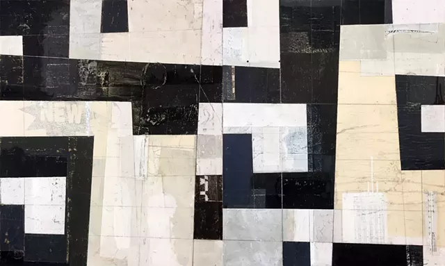 Untitled collage/mixed media on plywood by Matthew Monk - IMAGES COURTESY OF MATTHEW MONK