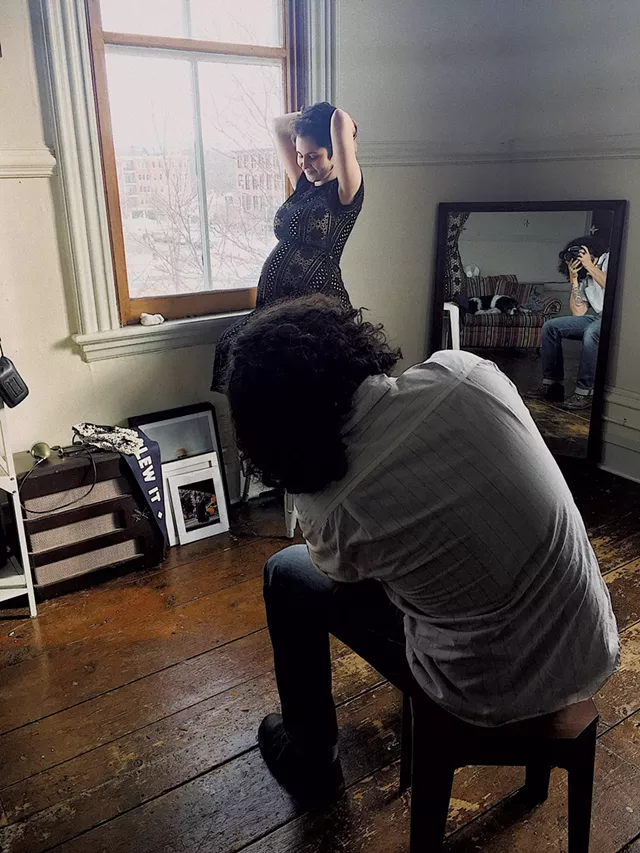 Daniel Schechner photographing a client in the Wishbone Collective studio space - COURTESY OF WISHBONE COLLECTIVE