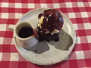 Brownie sundae with peppermint ice cream - SALLY POLLAK