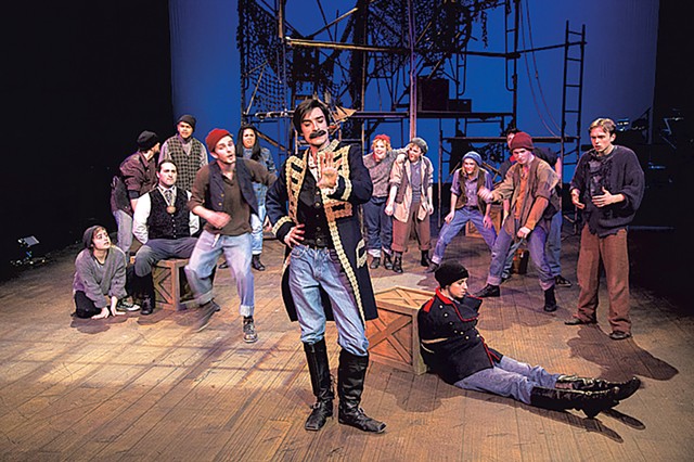 Christian DeKett (center) as Black Stache with the cast of Peter and the Starcatcher - COURTESY OF DOK WRIGHT