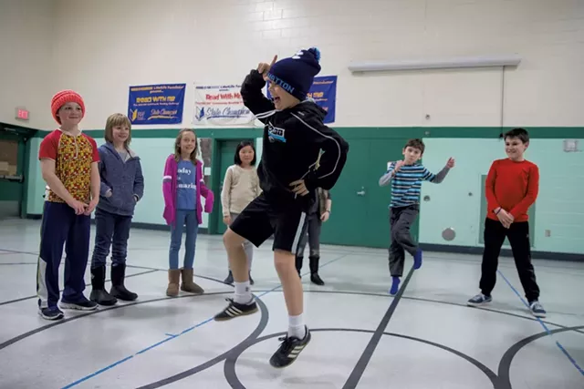 Godfrey's students participating in a rhythmic movement unit - JAMES BUCK