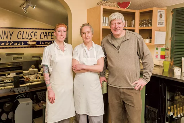 Left to right: Line cook Elizabeth Goddette, chef Maura O'Sullivan and chef-owner Charles Reeves - OLIVER PARINI