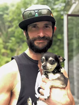 Colby Miller and pup Dolly Parton - COURTESY OF MAD BURGER
