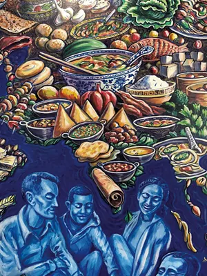A Tara Goreau mural at the South End City Market - SADIE WILLIAMS