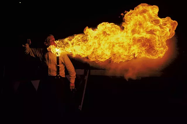 Sculptor and fire breather Chris Cleary at a previous Art Hop - STEPHEN MEASE