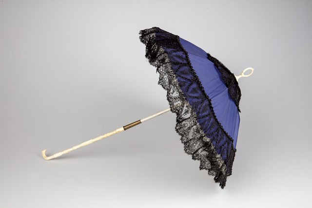 Carriage parasol of silk, beads, wood and ivory - COURTESY OF THE FLEMING MUSEUM OF ART