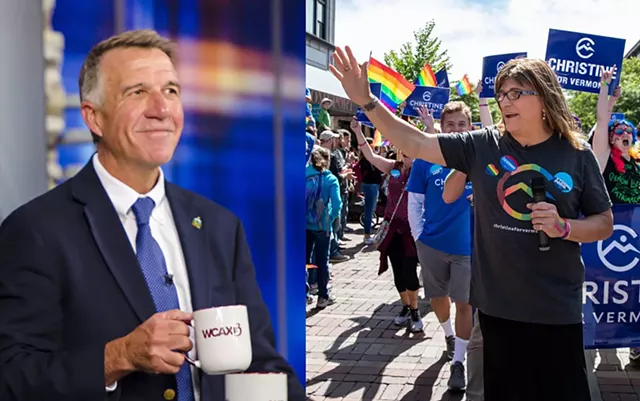 Gov. Phil Scott (left) and Christine Hallquist - GLENN RUSSELL | JAMES BUCK