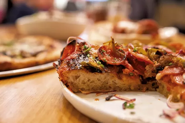 Pepperoni-and-sausage thick crust at Pizza 44 - JAMES BUCK
