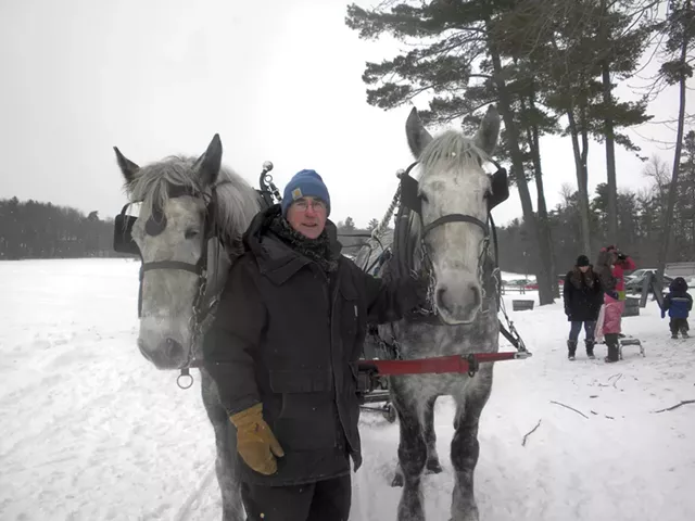 Pat Palmer and his Percherons - COURTESY OF MARSHALL WEBB/SHELBURNE FARMS
