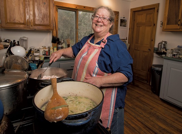 Food writer Andrea Chesman at her home in Ripton - CALEB KENNA