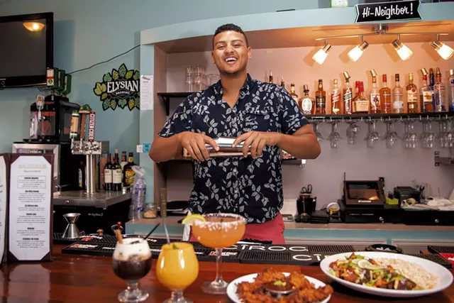 Kassian Prior making signature cocktails - JAMES BUCK