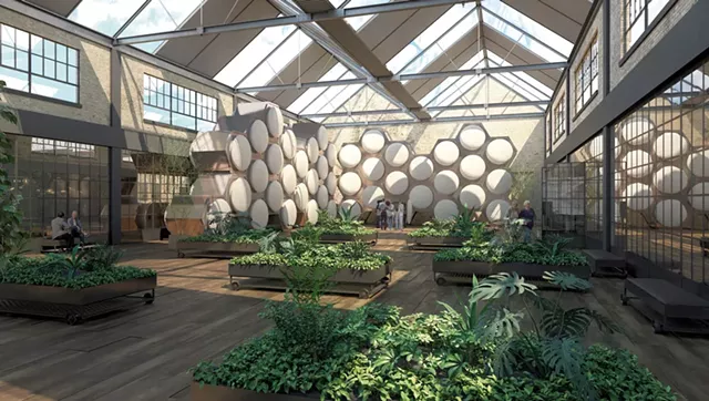 An artist's rendering of future recompose facility with vessels - COURTESY OF MOLT STUDIOS