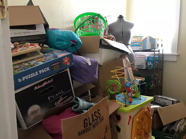 Storage closet before decluttering - KRISTEN RAVEN