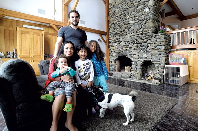 Miguel Turner with his wife, Milagro; their children (from left) Allen, Sebastian and Sofia; and their dog, Max - JEB WALLACE-BRODEUR
