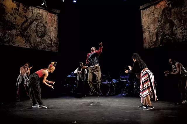 Camille A. Brown & Company performing a scene in ink - COURTESY OF CHRISTOPHER DUGGAN