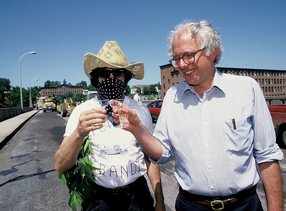 Pothole Bandit and Bernie Sanders, 1986 - COURTESY OF ROB SWANSON